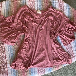 Anthropologie oversized pink short sleeve top - XL